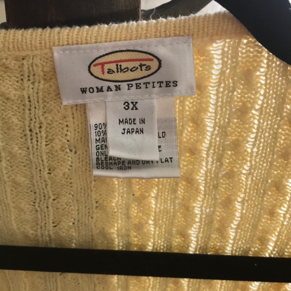 Talbots yellow sweater. NWOT. 3X - Picture 3 of 5